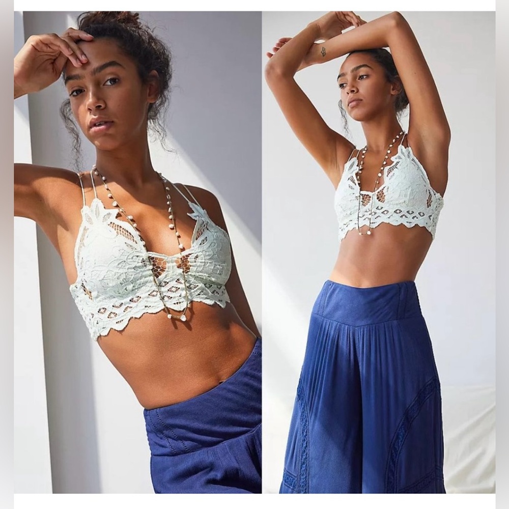 Free People Adella Bra Bealette mint Juliep blue green XS NWOT
